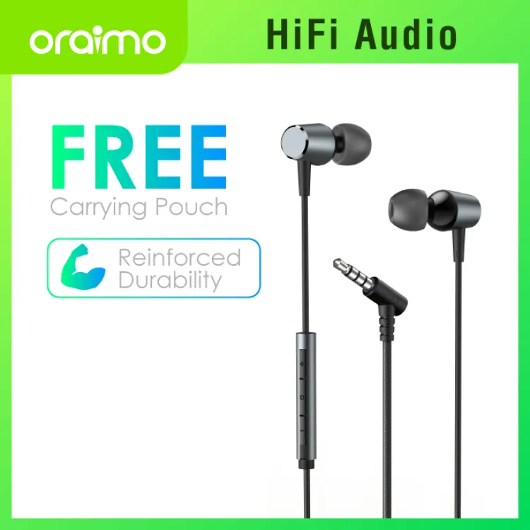 oraimo- Trumpet-3 - HIFI Audio - In-Ear - Wired- Earphone -OEP-E40 - with - Mic